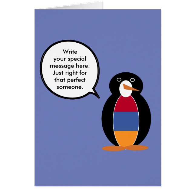 Cartão Armênia Pinguim Ms Personalizado Conversando  (Frente)