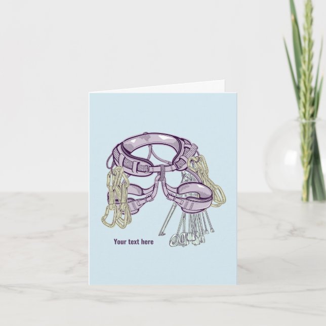 Cartão Arnês e equipamento para trepagem (Frente)