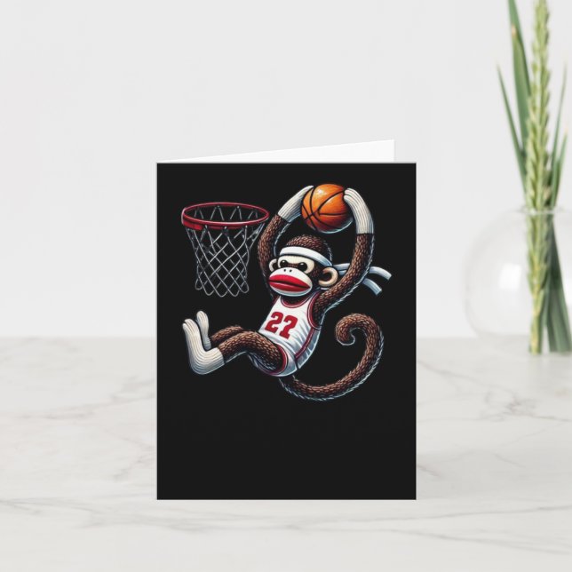 Cartão Aro de Basquete do Macaco de Meia  (Frente)