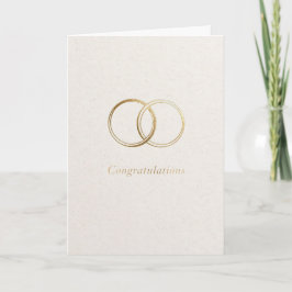 Cartão Aros de ouro simples parabéns dia de casamento