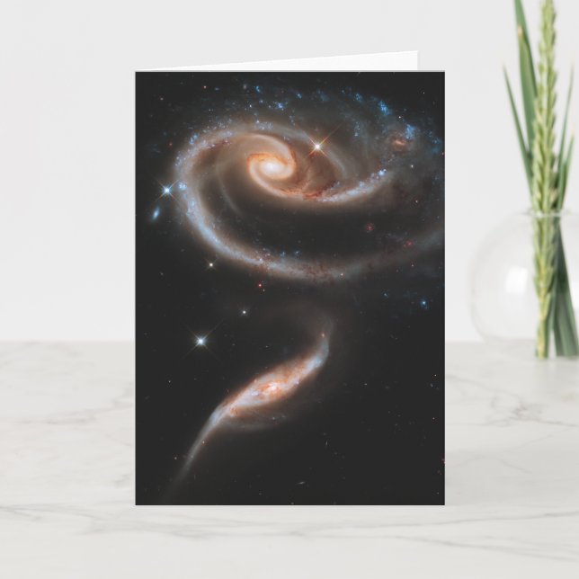 Cartão Arp 273 Interagindo Galáxias Em Andromeda. (Frente)