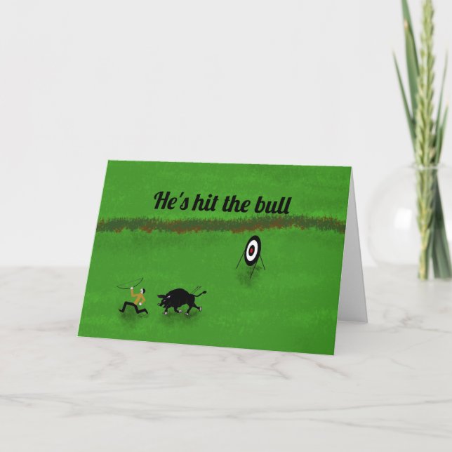 Cartão arqueiro atinge o touro (Frente)
