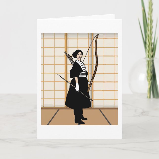Cartão Arqueiro Com Arco E Seta (Frente)
