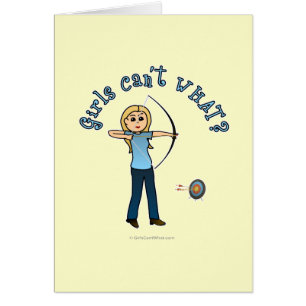 Cartão Arqueiro loiro de azul