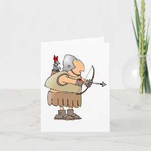 Cartão Arqueiro Medieval Guerreiro Engraçado Cavaleiro co