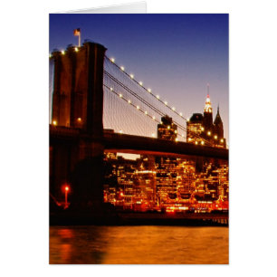 Cartão Arquitectura da cidade de New York com a ponte