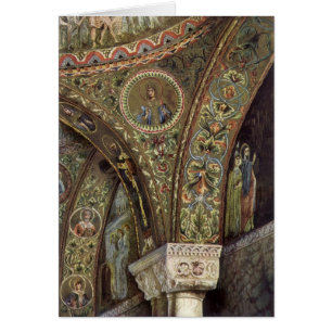Cartão Arquitetura Antiga, Arco Decorativo em uma Igreja