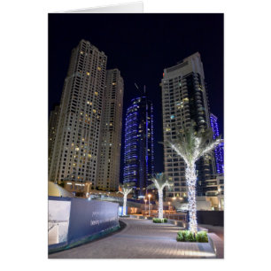 Cartão Arquitetura de Dubai à noite
