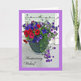 Cartão Arranjo de Flores de Desejos de Aniversário, Petún
