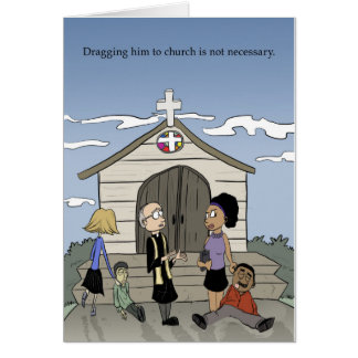 Cartão Arrastando o à igreja