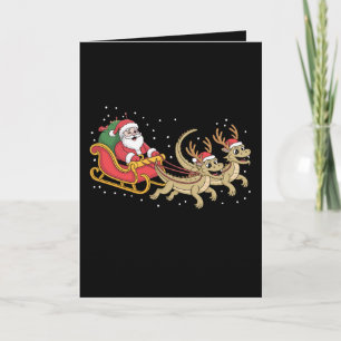 Cartão Arrasto de Papai Noel Dragões de Natal Antílope de