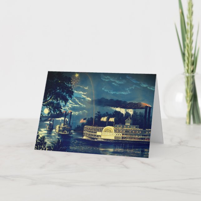 Cartão "Arredondando uma Benda" no Mississippi: Vazio (Frente)