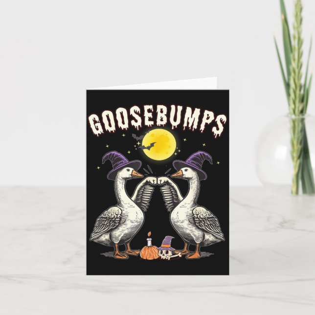 Cartão Arrepios de Ganso Goosebumps Ganso Engraçado Soco  (Frente)