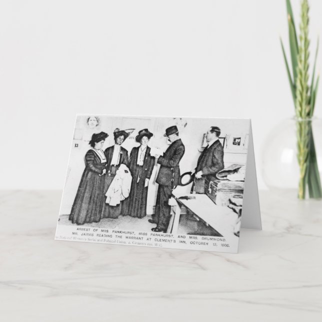 Cartão Arrest of Mrs Pankhurst (Frente)