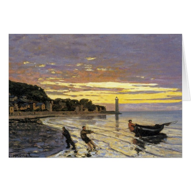 Cartão Arrumando um Barco, Honfleur (Frente Horizontal)