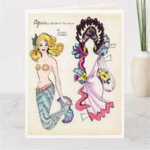 Art Deco Aqua Mermaid Paper Bonecas Roupas Vitoria