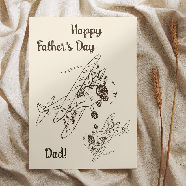 Cartão Art Deco Bi-Aviões - Dia de os pais! (Criador carregado)
