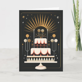 Cartão Art Deco Birthday Cake