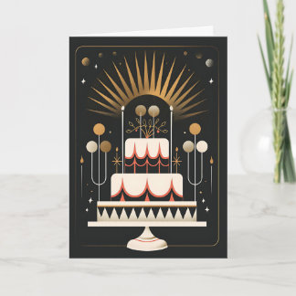 Cartão Art Deco Birthday Cake