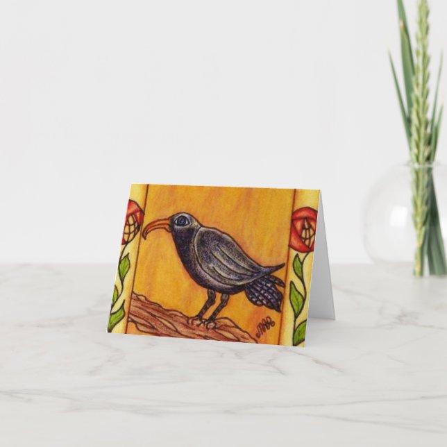 Cartão Art Deco Crow Notecard (Frente)