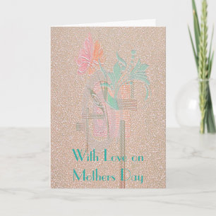 CARTÃO ART DECO FLOWER MOTHERS DAY GREETING CARD