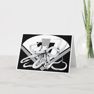 Cartão Art Deco Octopus Greeting Card