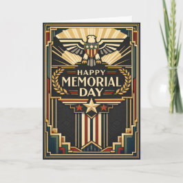 Cartão Art Deco Patriotic Memorial Day 