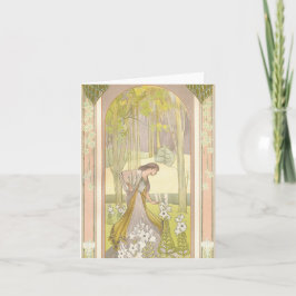 Cartão Art Deco Style Vintage Note Card - blank