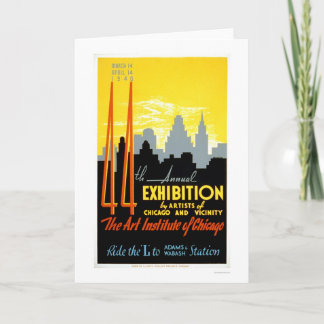 Cartão Art Institute Chicago 1940 WPA