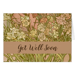 Cartão Art Nouveau Alfonse Mucha Floral