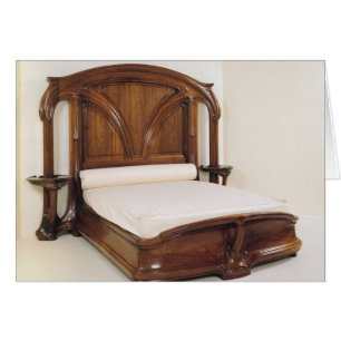 Cartão Art Nouveau bed, 1900
