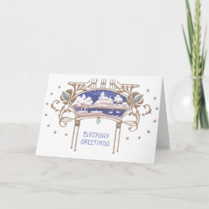 Cartão Art Nouveau Birthday