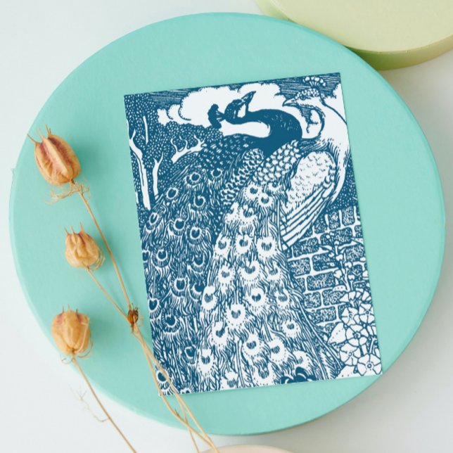 Cartão Art Nouveau Peacock (Criador carregado)