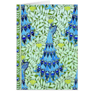 Cartão Art Nouveau Peacocks
