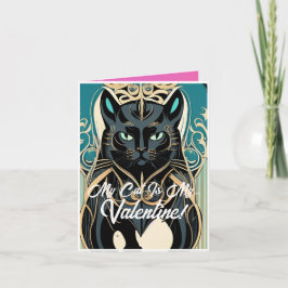 Cartão Art Nouveau Personalizado Meu Gato é Meu Na