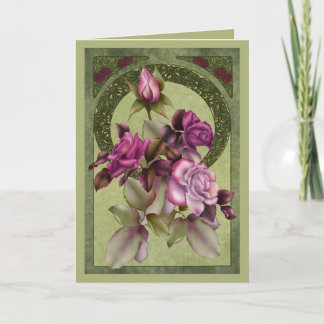 Cartão Art Nouveau Rosas