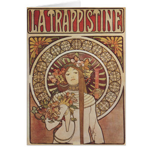 Cartão Art Nouveau Trappistine Mucha Art