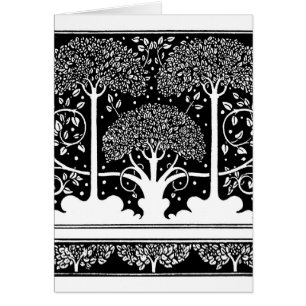 Cartão Art Nouveau Tree Beardsley Pattern
