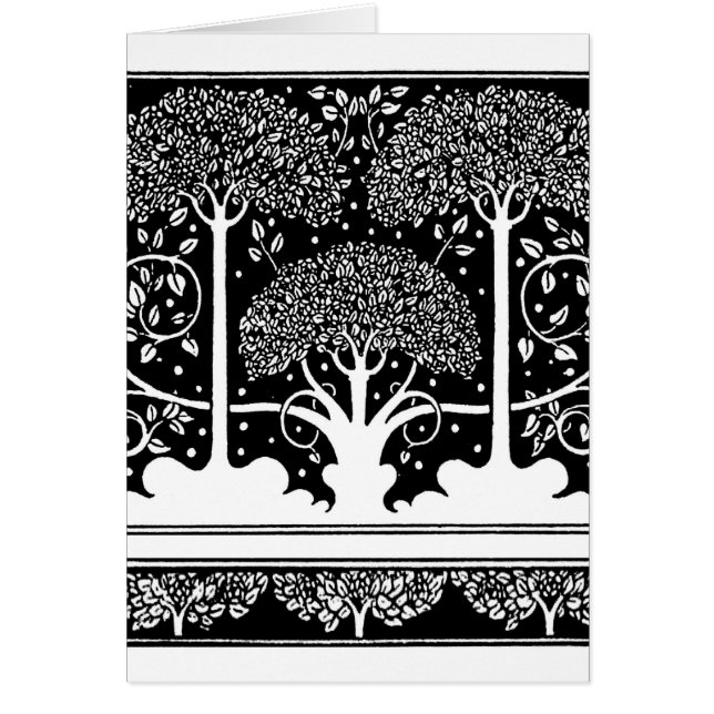 Cartão Art Nouveau Tree Beardsley Pattern (Frente)