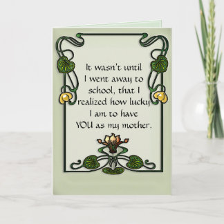 Cartão Art Nouveau Waterlily Frame on Celadon