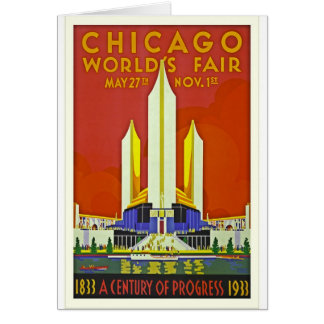 Cartão Arte 1933 do poster das viagens vintage da feira
