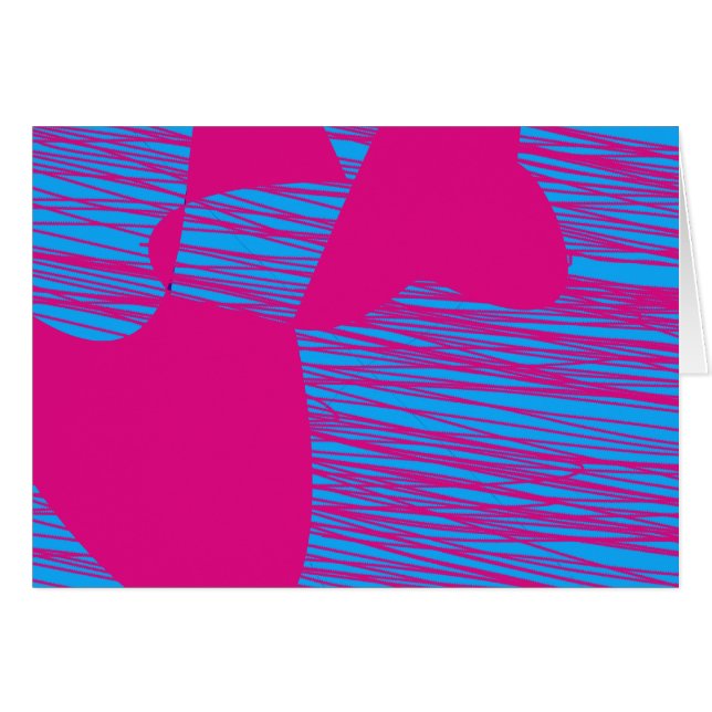 Cartão Arte abstracta do fúcsia e da cerceta da gota do (Frente horizontal)