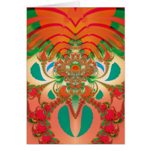 Cartão Arte Abstrata Coruja Vermelha