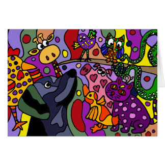 Cartão Arte abstrata impressionante dos animais