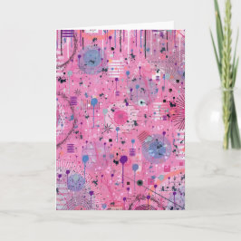 Cartão Arte abstrata maximalista rosa