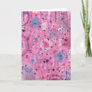 Cartão Arte abstrata maximalista rosa