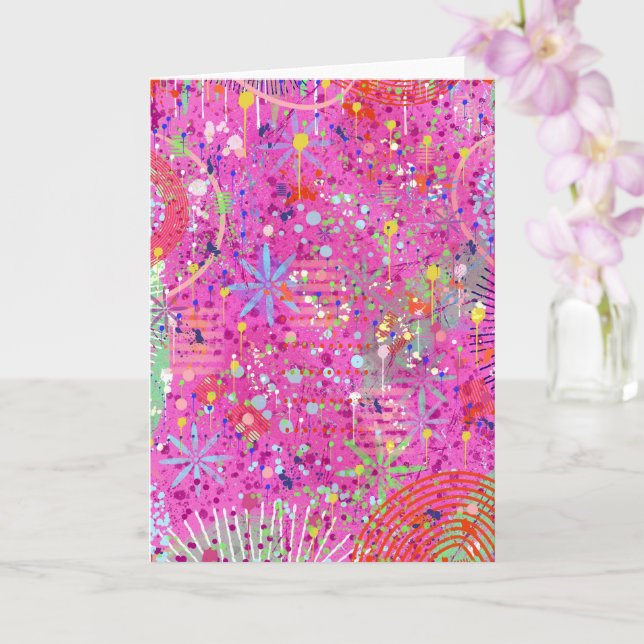 Cartão Arte Abstrata: Sonhos de Verão (Orquídea)