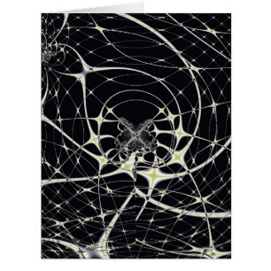 Cartão Arte Abstrata Teia de Aranha Dourada