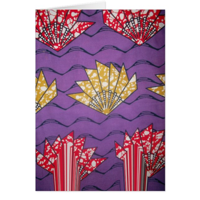 Cartão Arte abstrato africana: Ondas de Paixão Roxas (Frente)