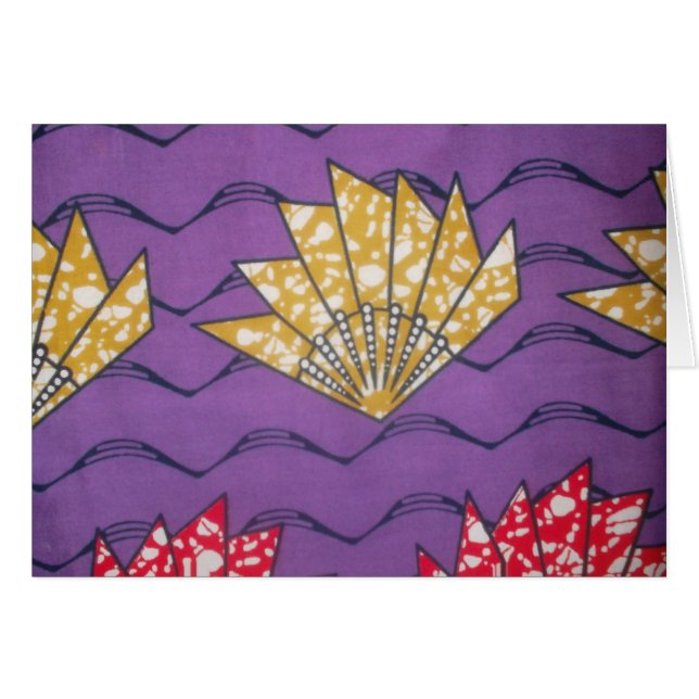 Cartão Arte abstrato africana: Ondas Paixão Roxas. (Frente Horizontal)